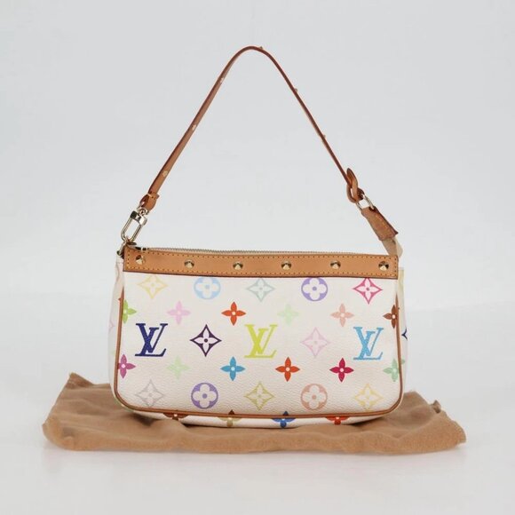 LOUIS VUITTON Multicolor Pochette Accessoires Pouch White M92649 Auth 128866V - Picture 13 of 15